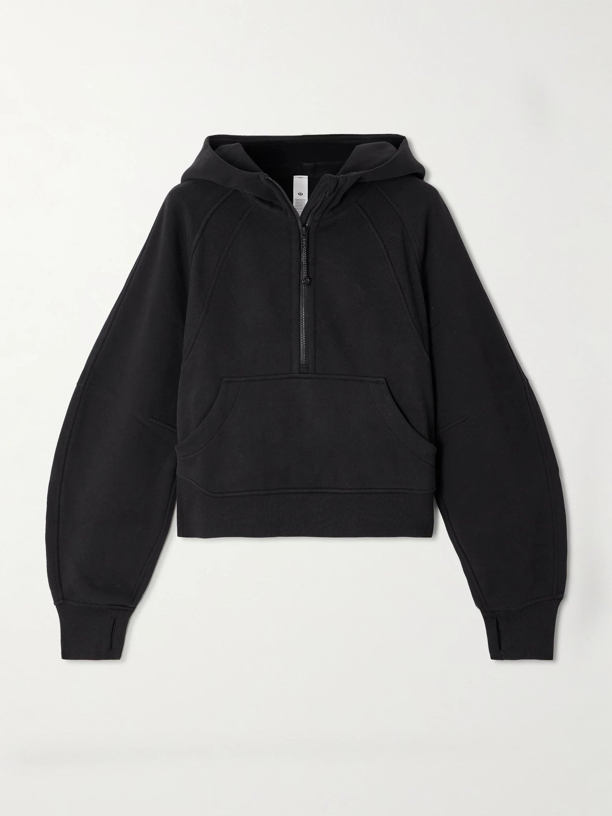 Image of Sleepwear & Loungewear. Product name - Scuba Oversized Half-zip Hoodie in Black colour by brand - lululemon