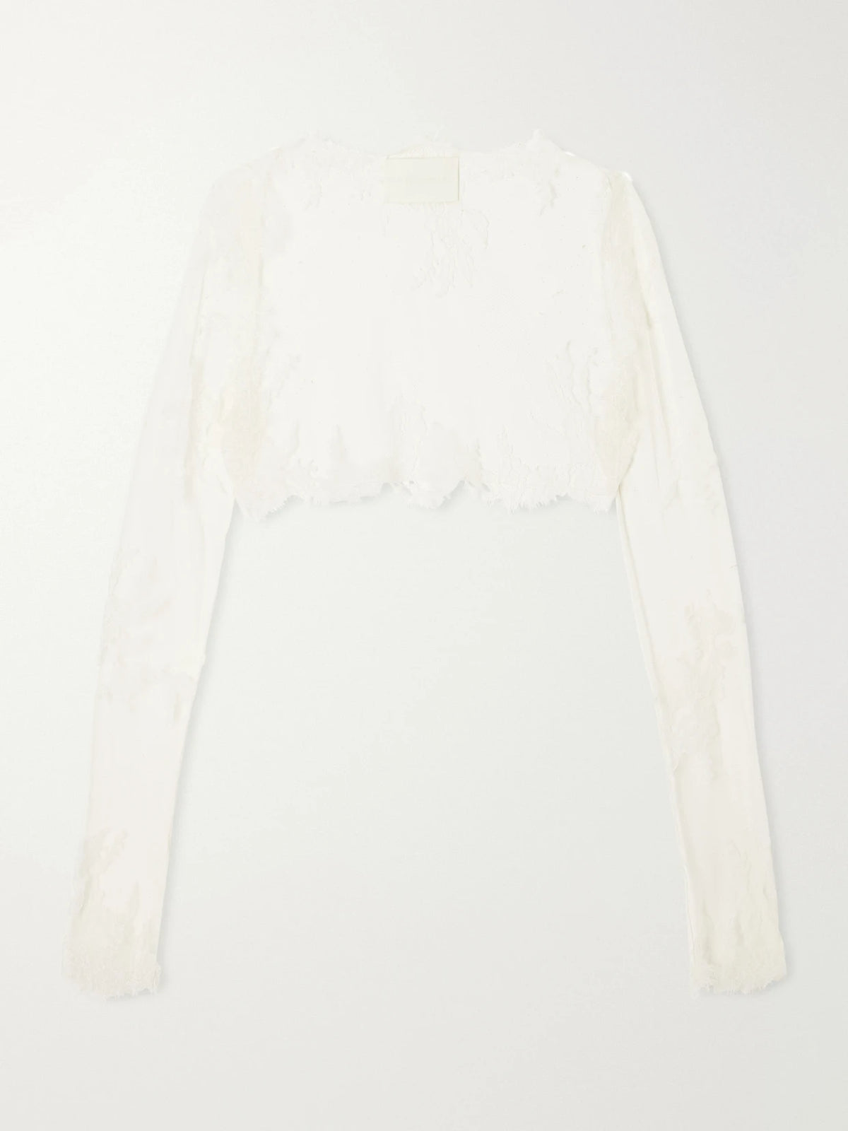 Danielle Frankel Taylor Lace-appliqué Tulle Cropped Bolero