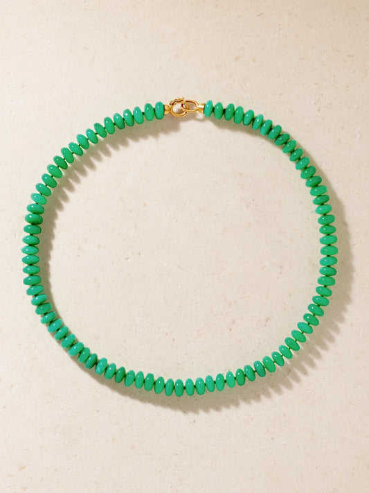 Irene Neuwirth Candy 18-karat Gold Chrysoprase Beaded Necklace