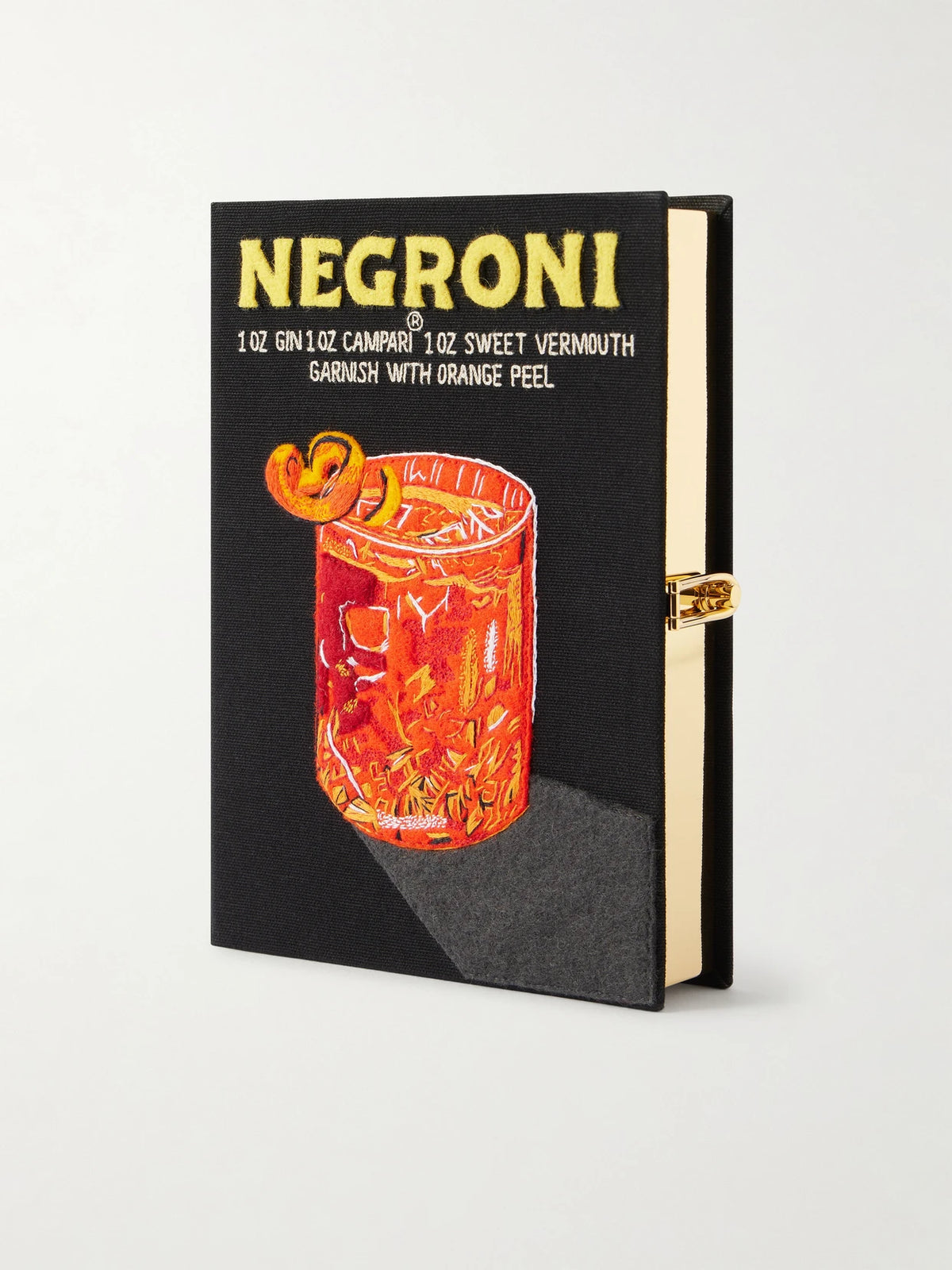 Negroni Appliquéd Embroidered Canvas Clutch