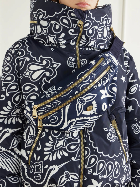 Image of Accessories. Product name - Takara Printed Shell Belt Bag in Blue colour by brand - Goldbergh