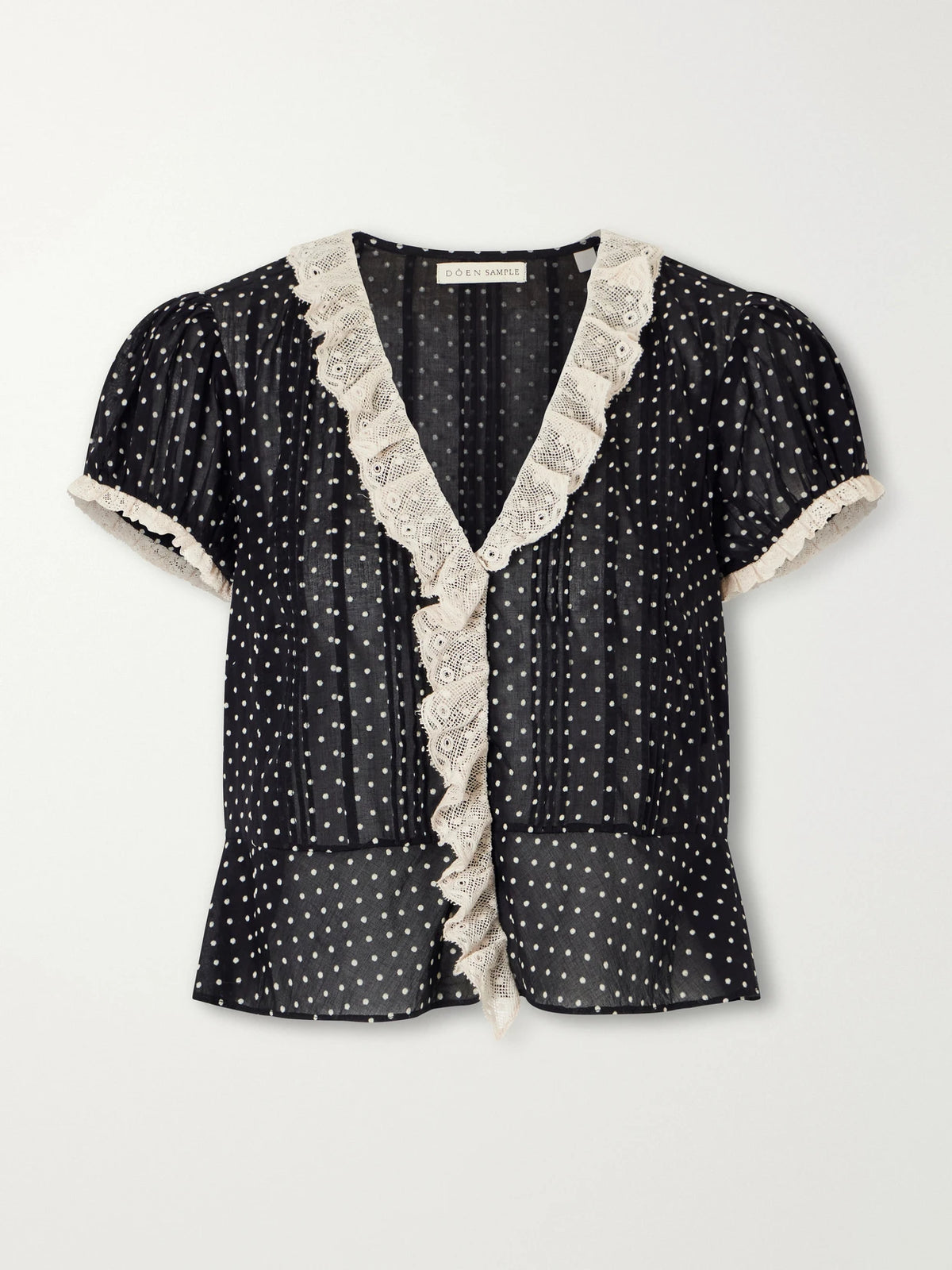 DÔEN Orella Lace-trimmed Organic Cotton-voile Blouse