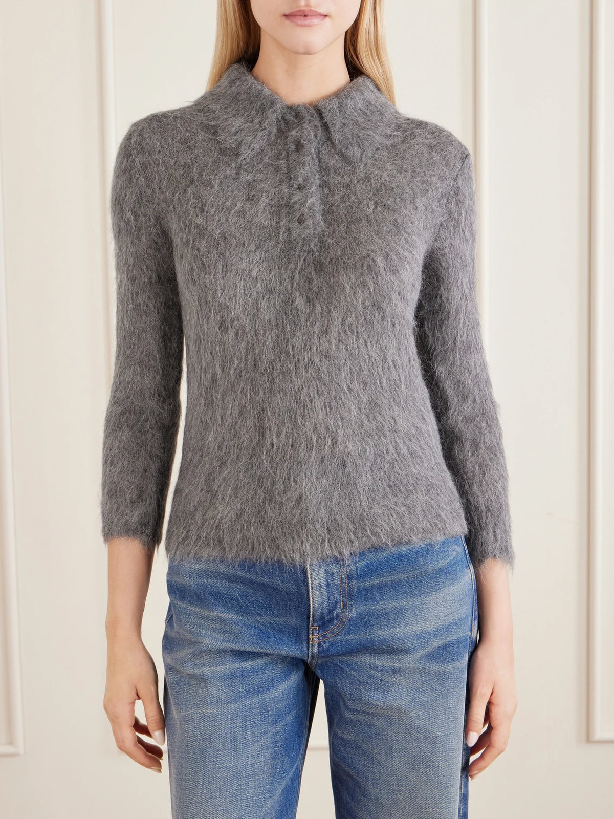 Alpaca-blend Polo Sweater