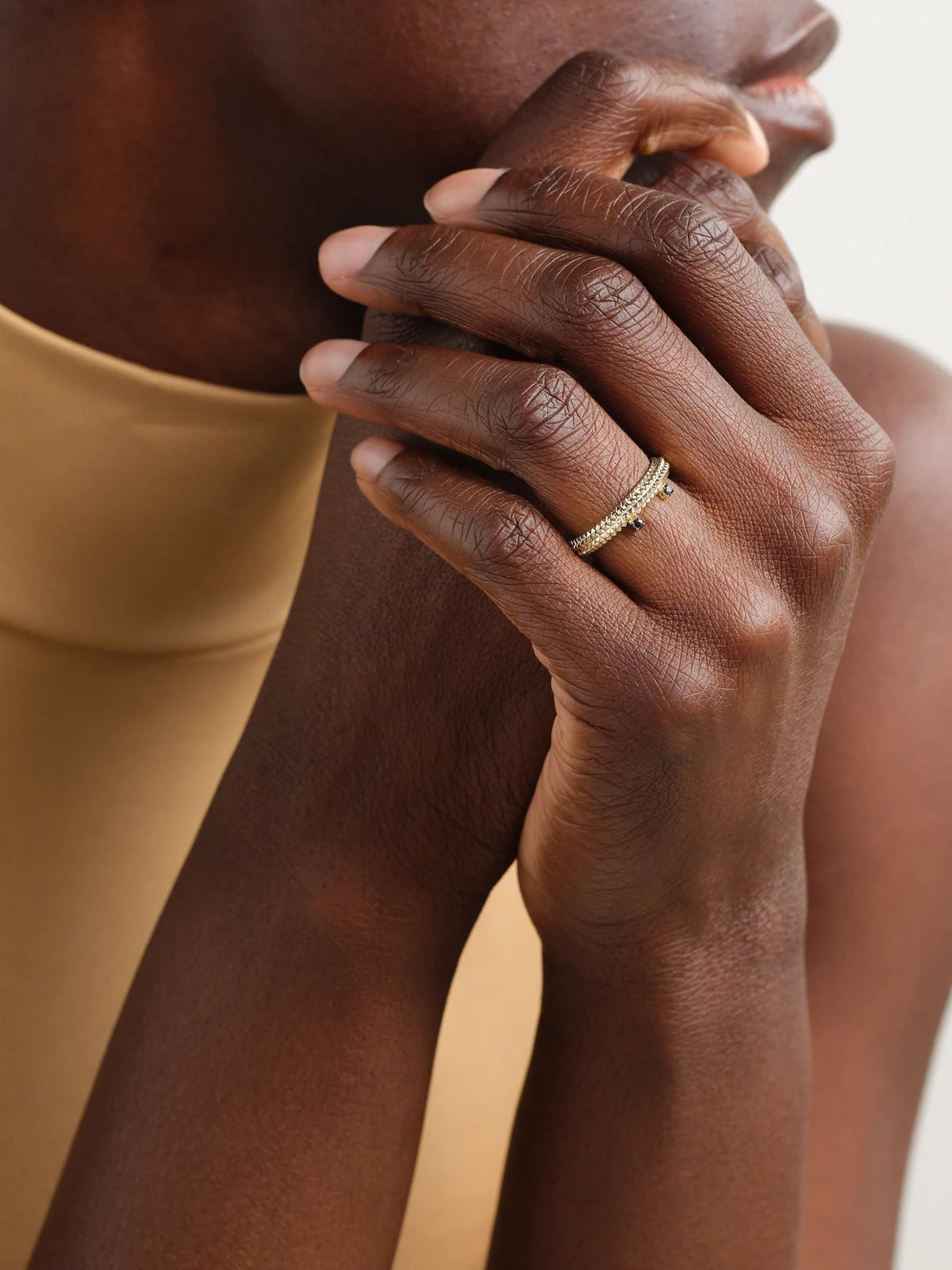 Image of Rings. Product name - Alliance Crapaud 9-karat Gold Diamond Ring in Multi colour by brand - Yvonne Léon