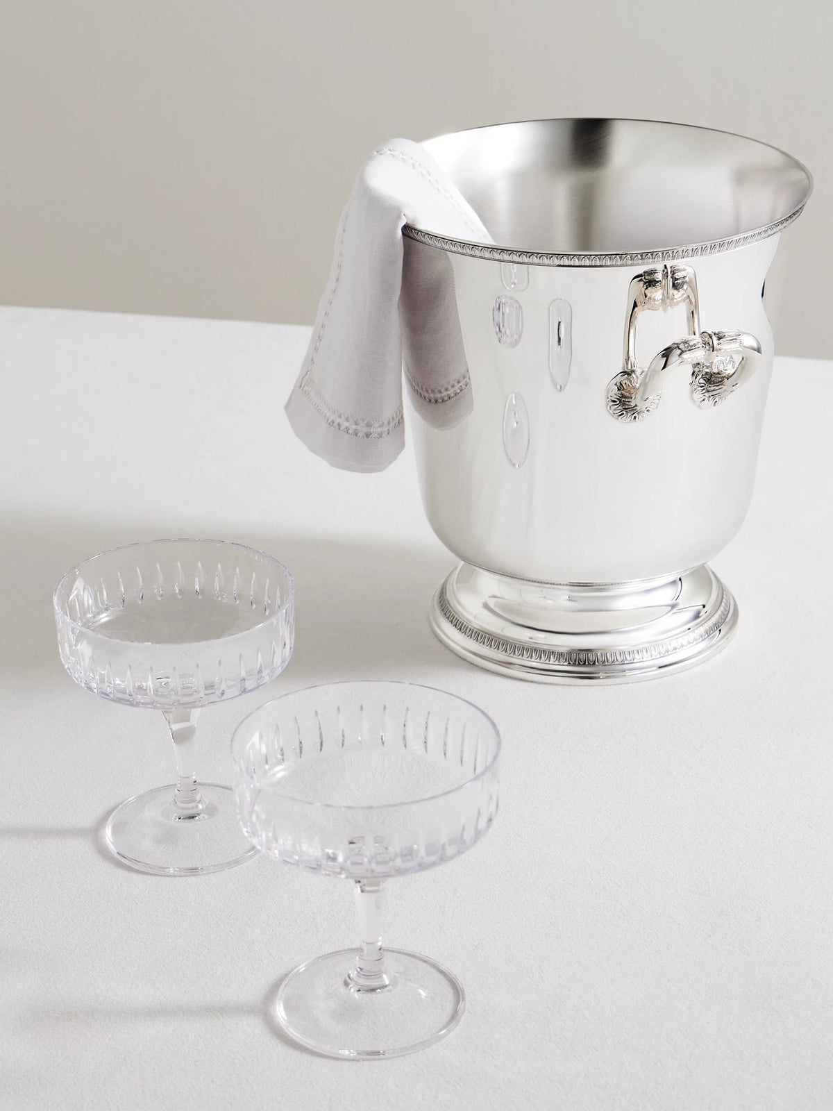 Image of Tableware. Product name - Malmaison Silver-plated Champagne Bucket in Multi colour by brand - Christofle