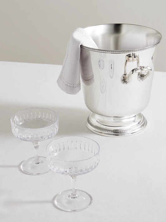 Image of Tableware. Product name - Malmaison Silver-plated Champagne Bucket in Multi colour by brand - Christofle