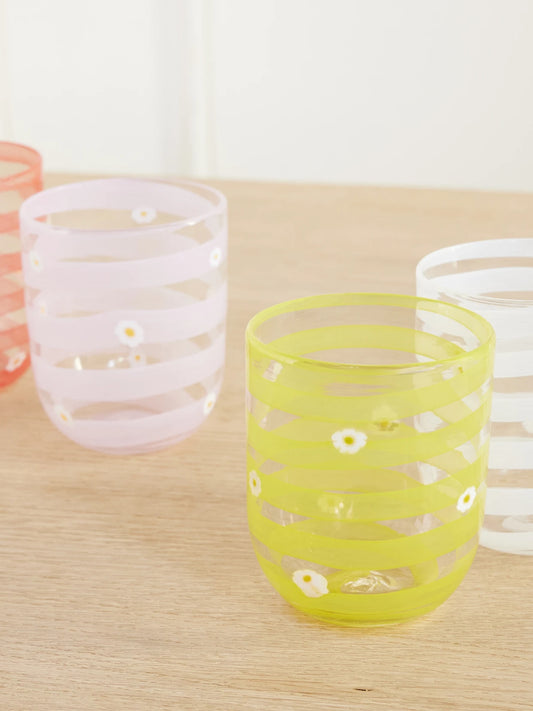 Image of Tableware. Product name - Margherite Medium Murano Glass in Yellow colour by brand - Laguna~B