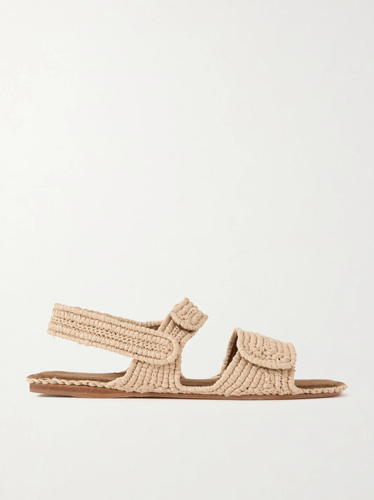 KHAITE Boden Raffia Sandals