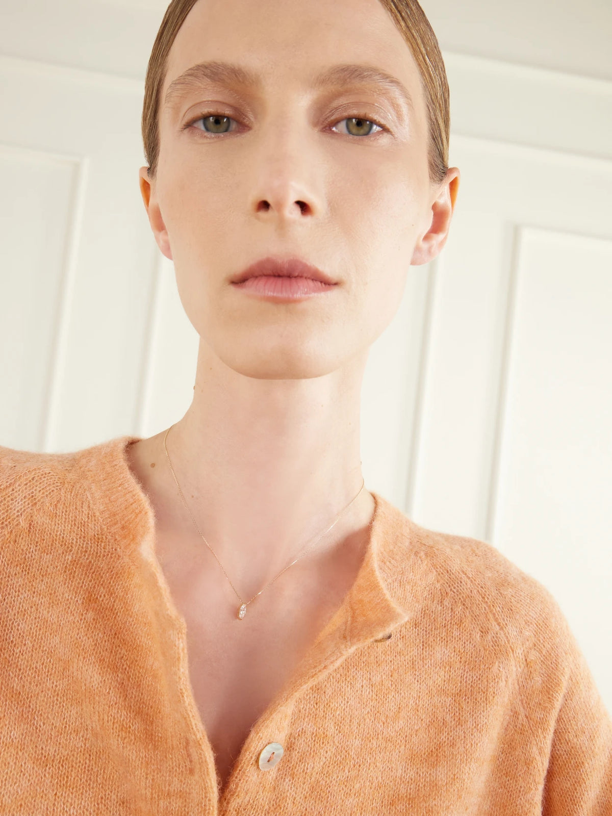 Image of Necklaces. Product name - 9-karat Gold Diamond Necklace in Multi colour by brand - Persée