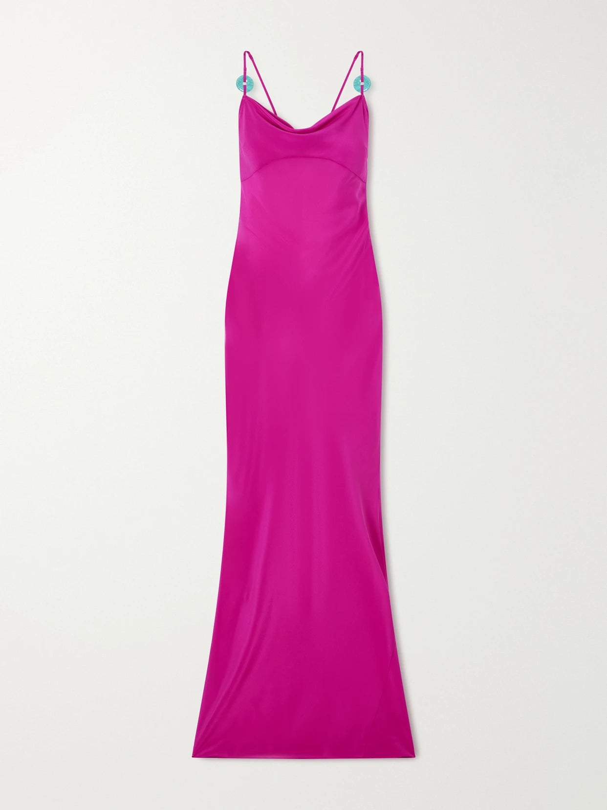 Palm Turquoise-embellished Silk-chiffon Maxi Dress