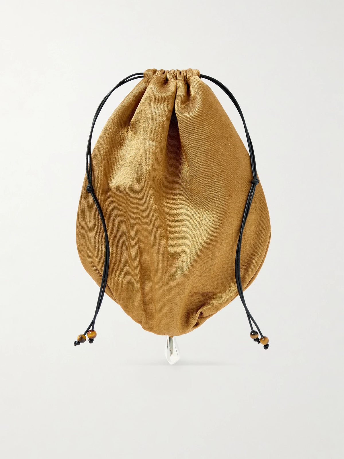 Teardrop Embellished Satin Drawstring Pouch