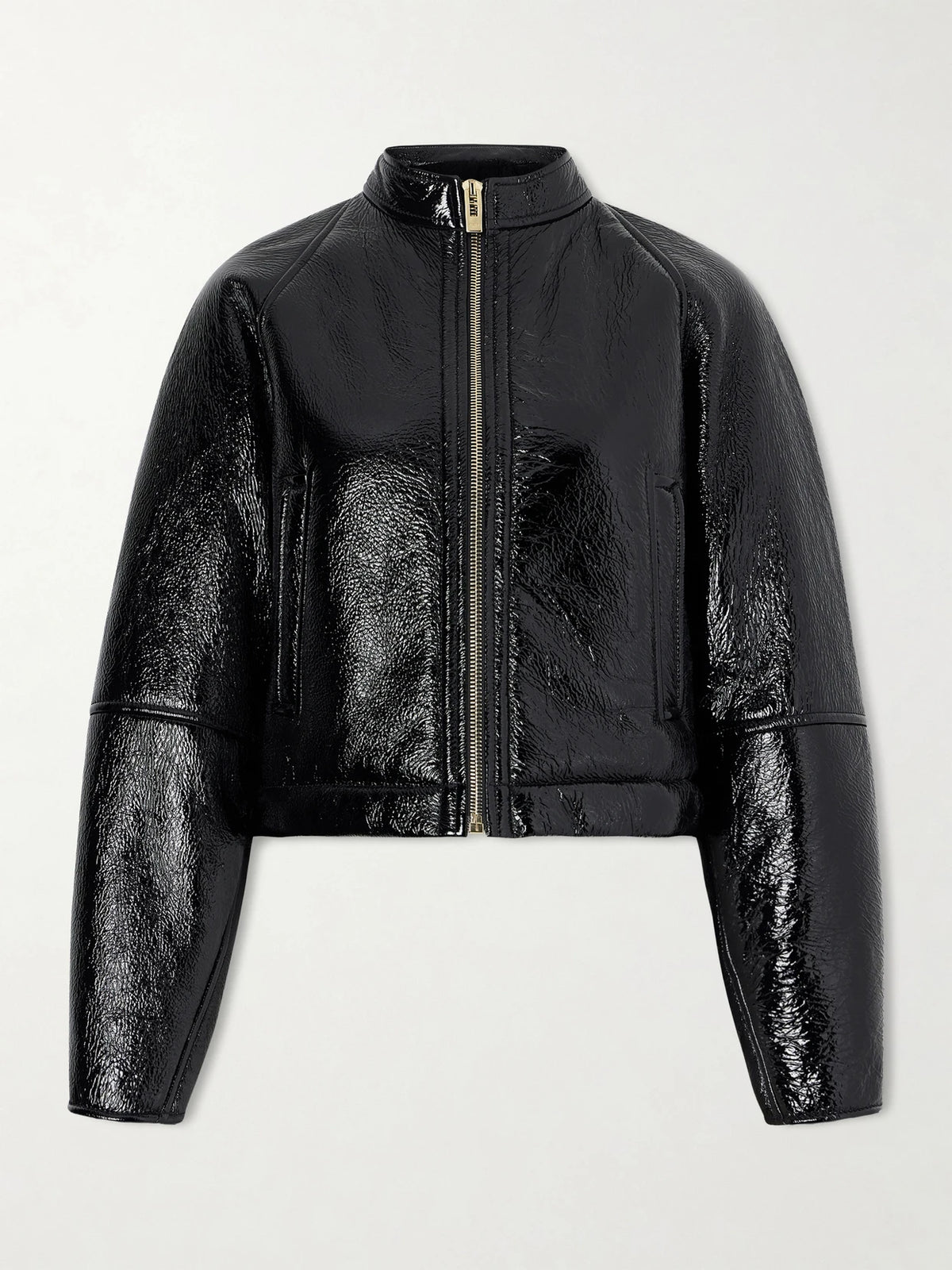 Cropped Shearling Bomber Jacket