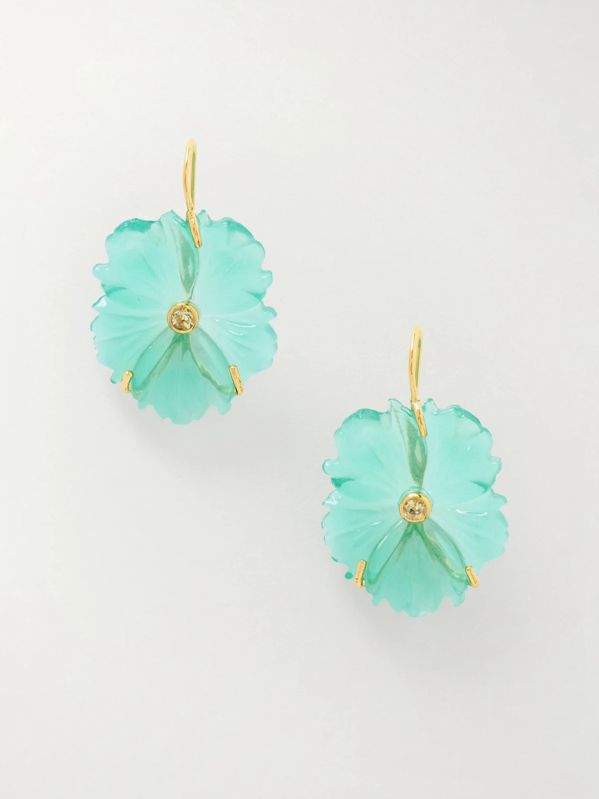 New Bloom Enamel Gold-plated, Glass And Lemon Quartz Earrings