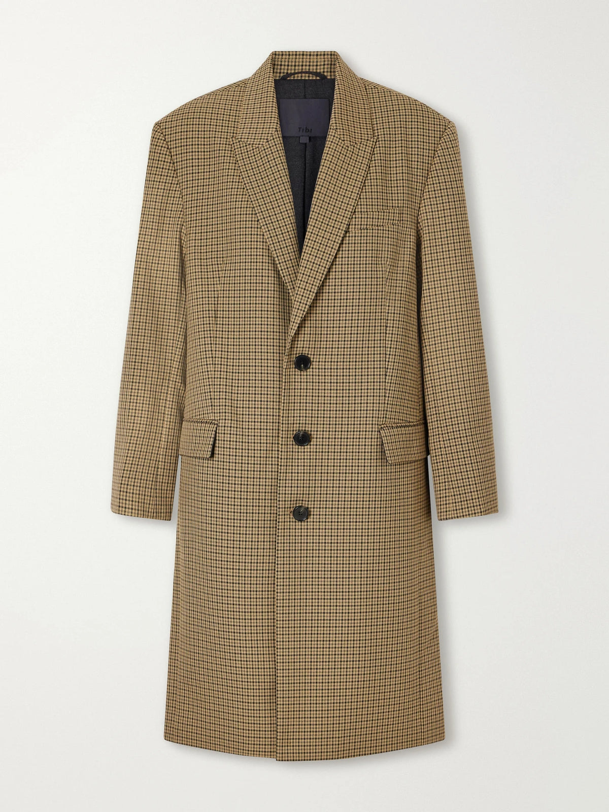 Tibi Checked Twill Coat