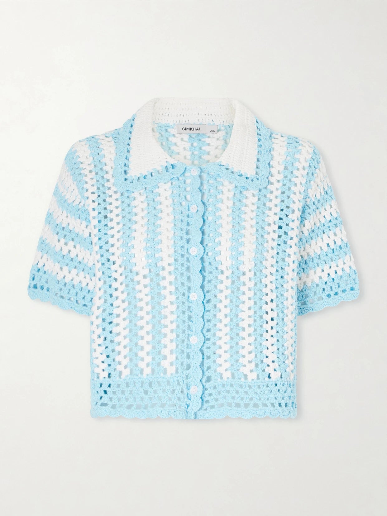 Stanton Striped Crocheted Cotton Shirt