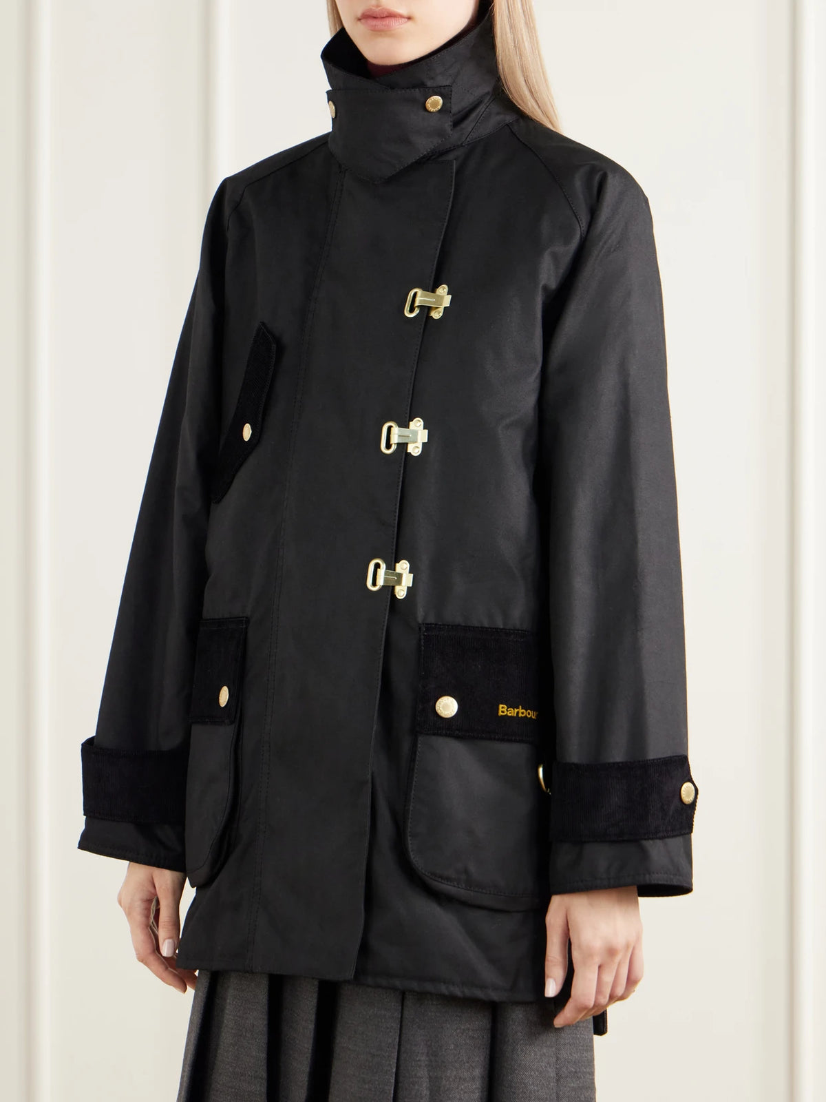 Barbour Felton Corduroy-trimmed Waxed Cotton-canvas Jacket