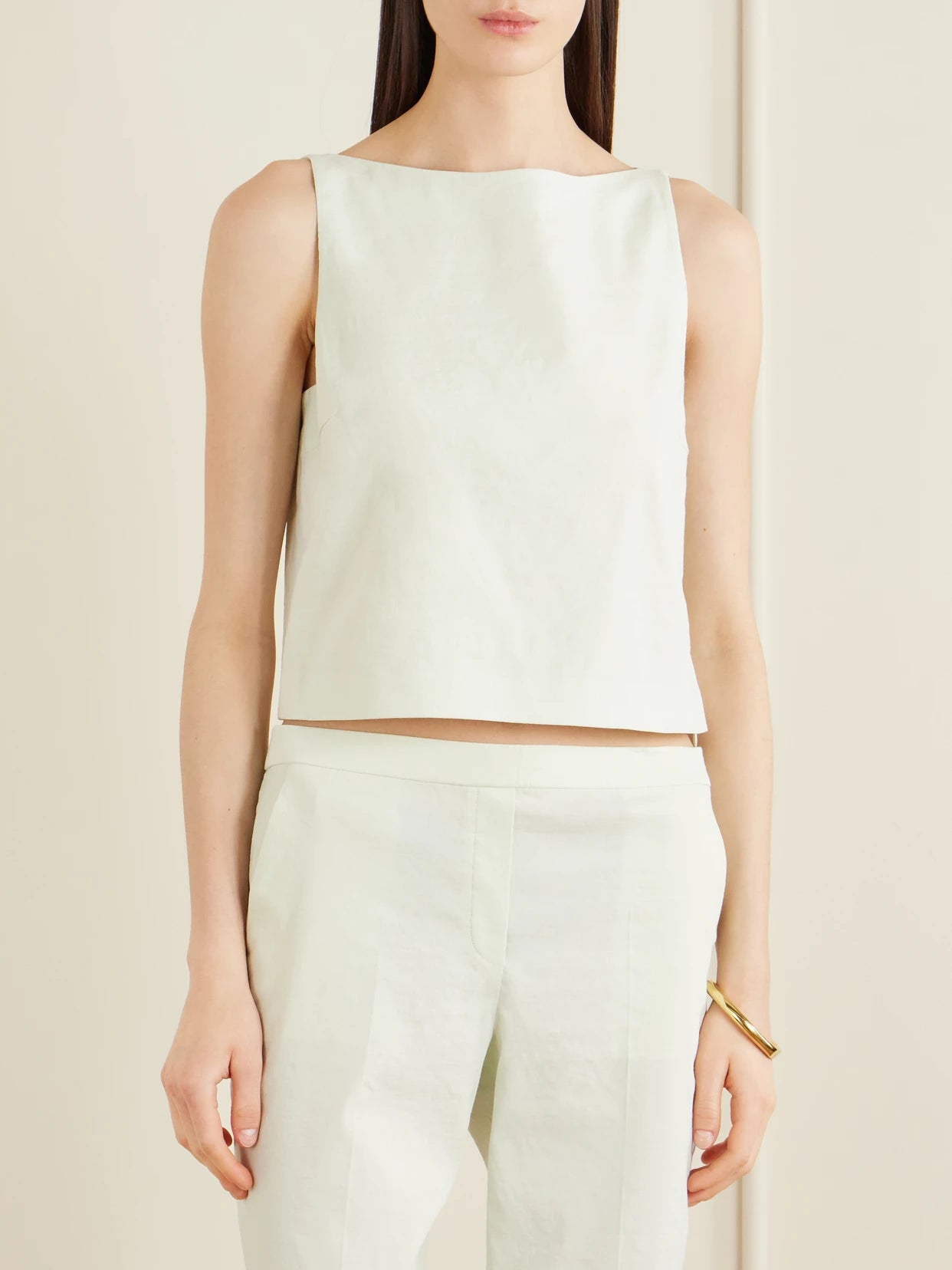 Linen-blend Top