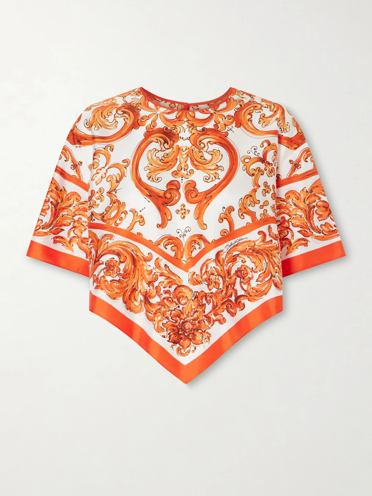 Dolce & Gabbana Printed Silk-twill Blouse