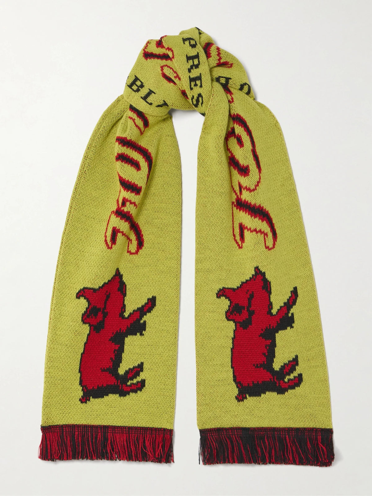 JW Anderson Fringed Jacquard-knit Scarf