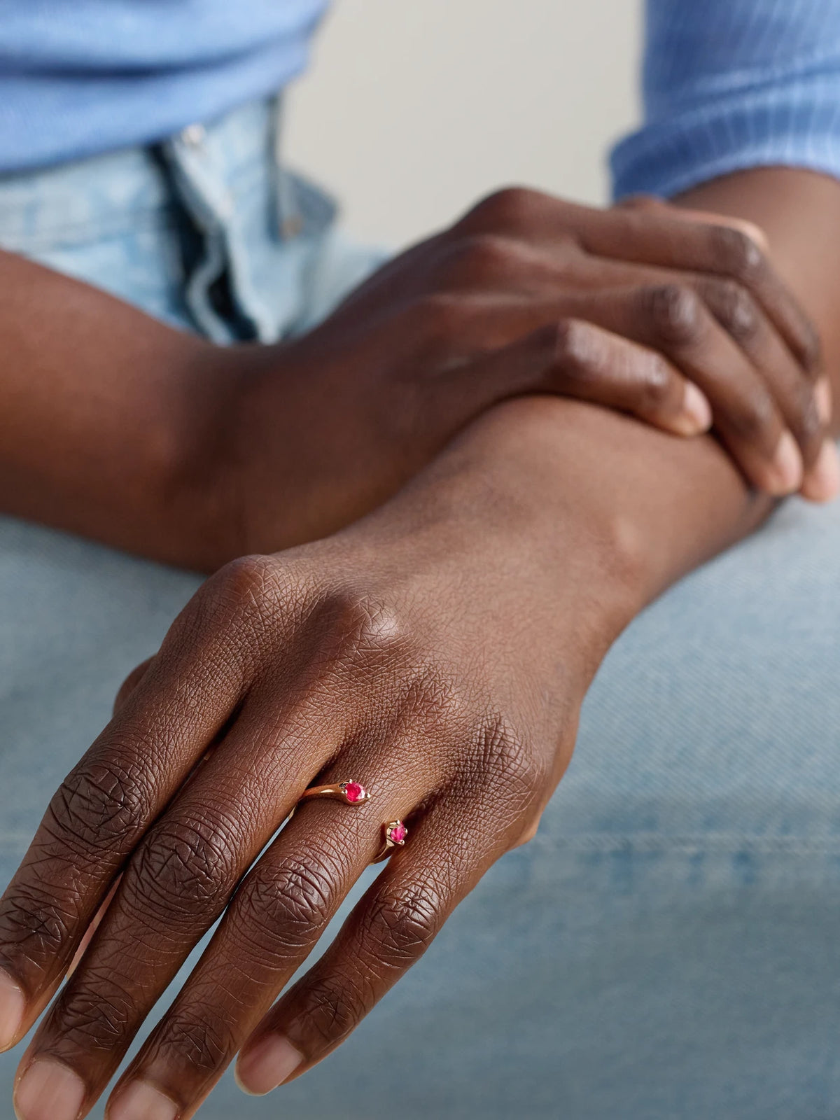 Image of Rings. Product name - 18-karat Rose Gold Ruby Ring in Multi colour by brand - Anita Ko