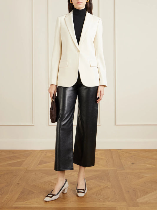 Image of Heels. Product name - Belle Vivier 45 Leather-trimmed Canvas Pumps in Cream colour by brand - Roger Vivier