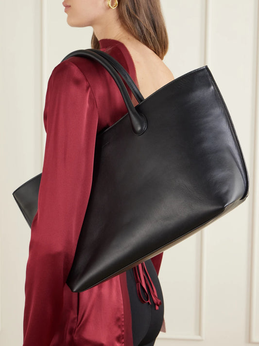 Image of Bags. Product name - The Grace Leather Tote in Black colour by brand - LIÉ STUDIO