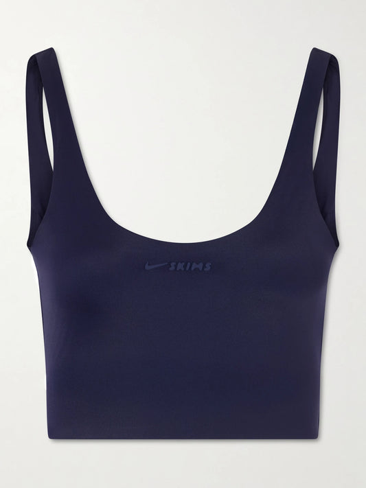 Image of Bras. Product name - + Nike Scoop Neck Bra Top in Navy colour by brand - SKIMS