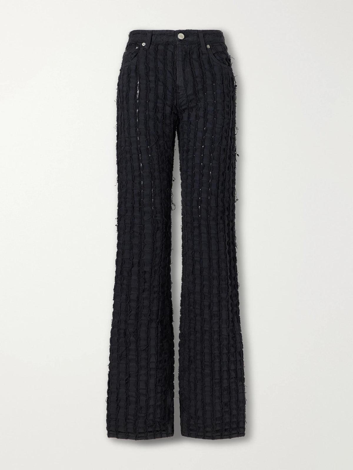 Haikure Star Bull Stripe Distressed High-waist Straight-leg Jeans