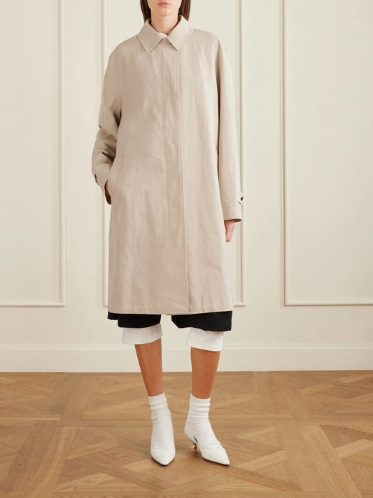 Image of Coats & Jackets. Product name - Dayton Cotton Coat in Beige colour by brand - The Row
