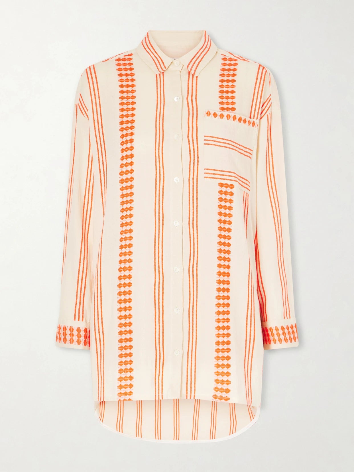 Mariam Asymmetric Striped Cotton-blend Shirt