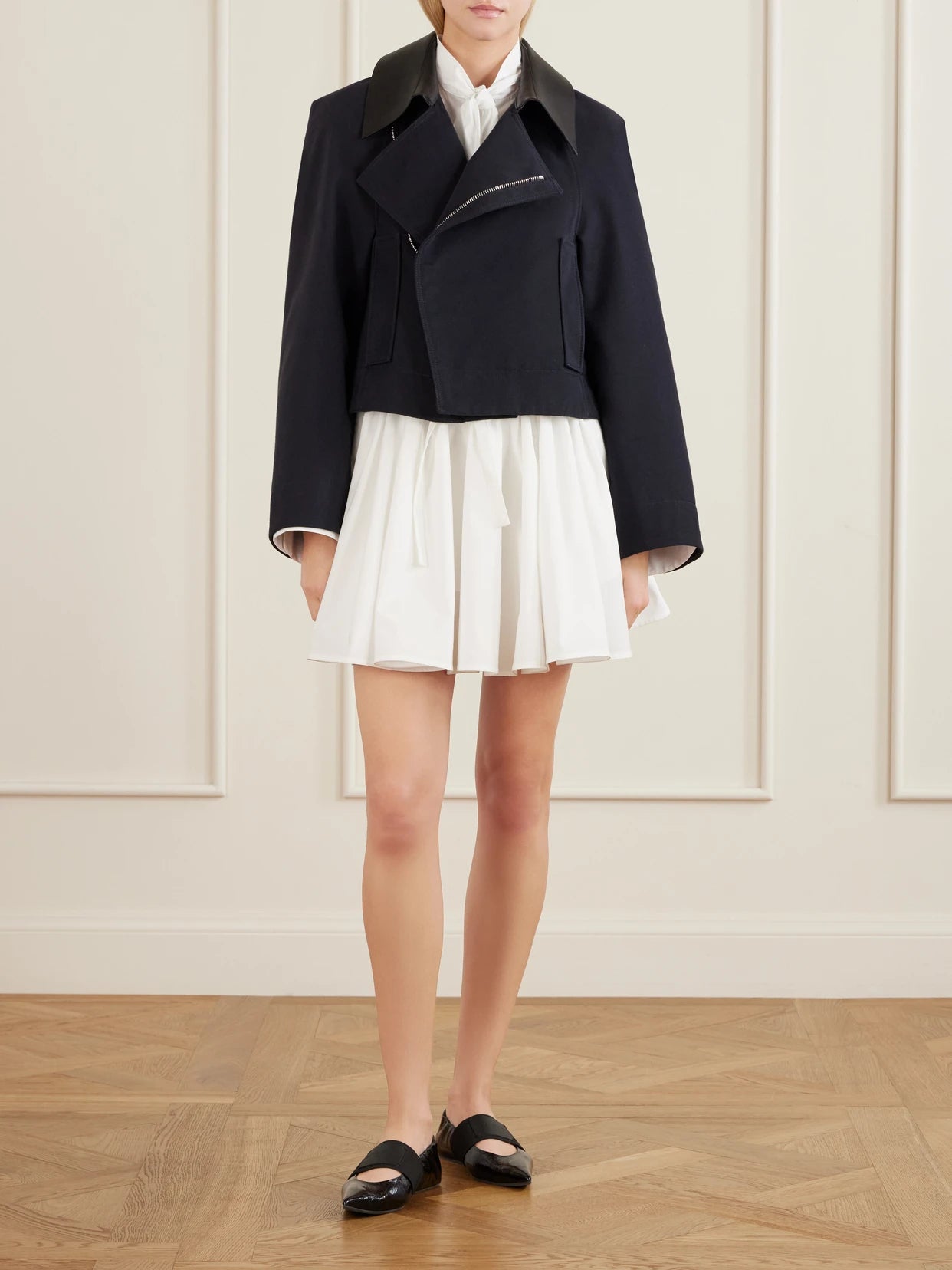 Image of Coats & Jackets. Product name - Cotton And Wool-blend Gabardine Jacket in Navy colour by brand - Givenchy