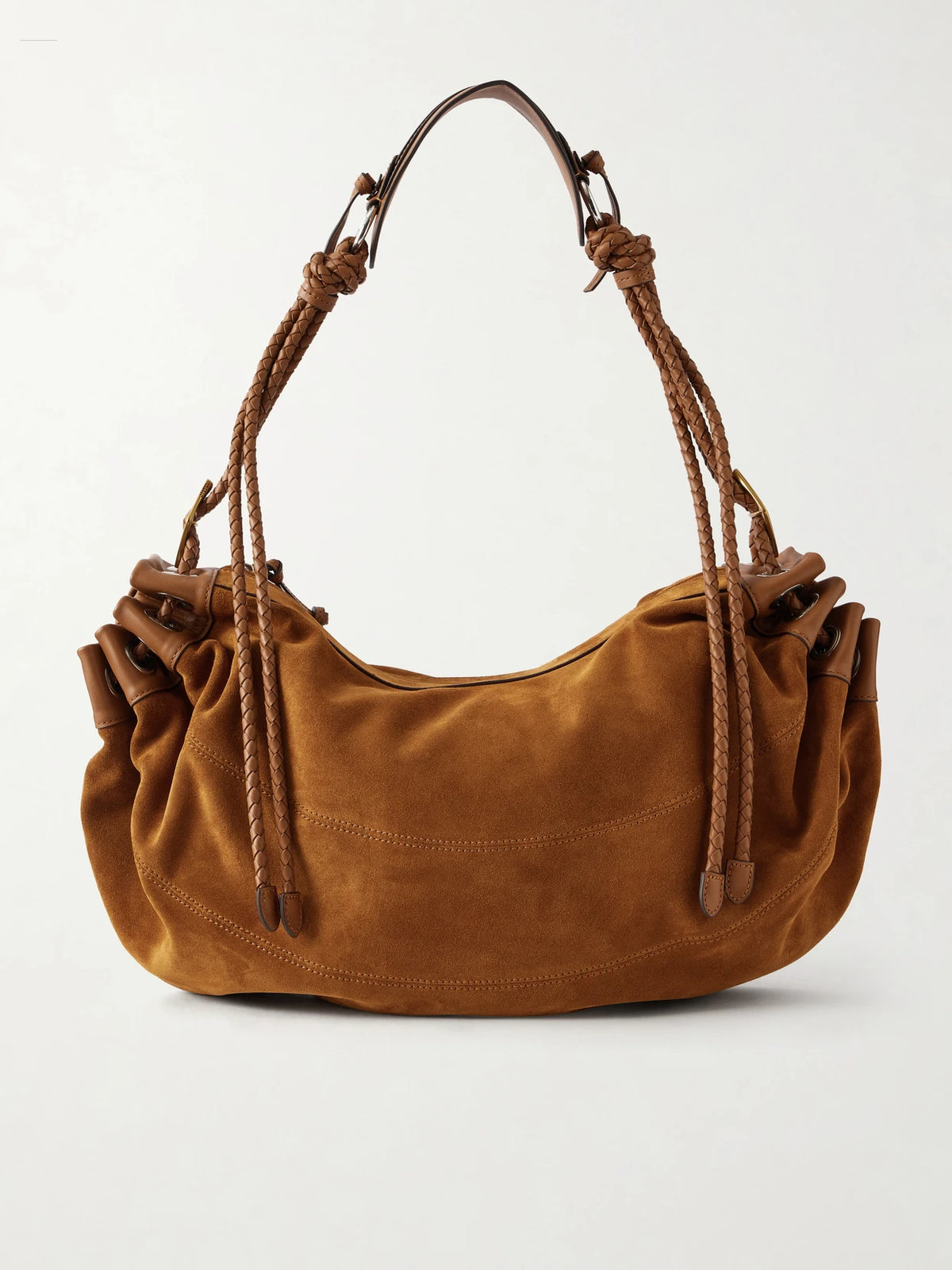 Maia Large Braided Suede Shoulder Bag