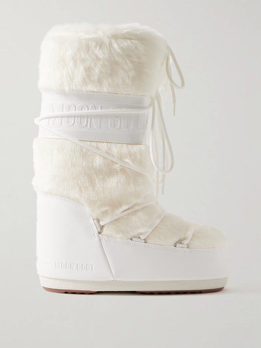 Moon Boot Icon Plush And Leather-like Snow Boots
