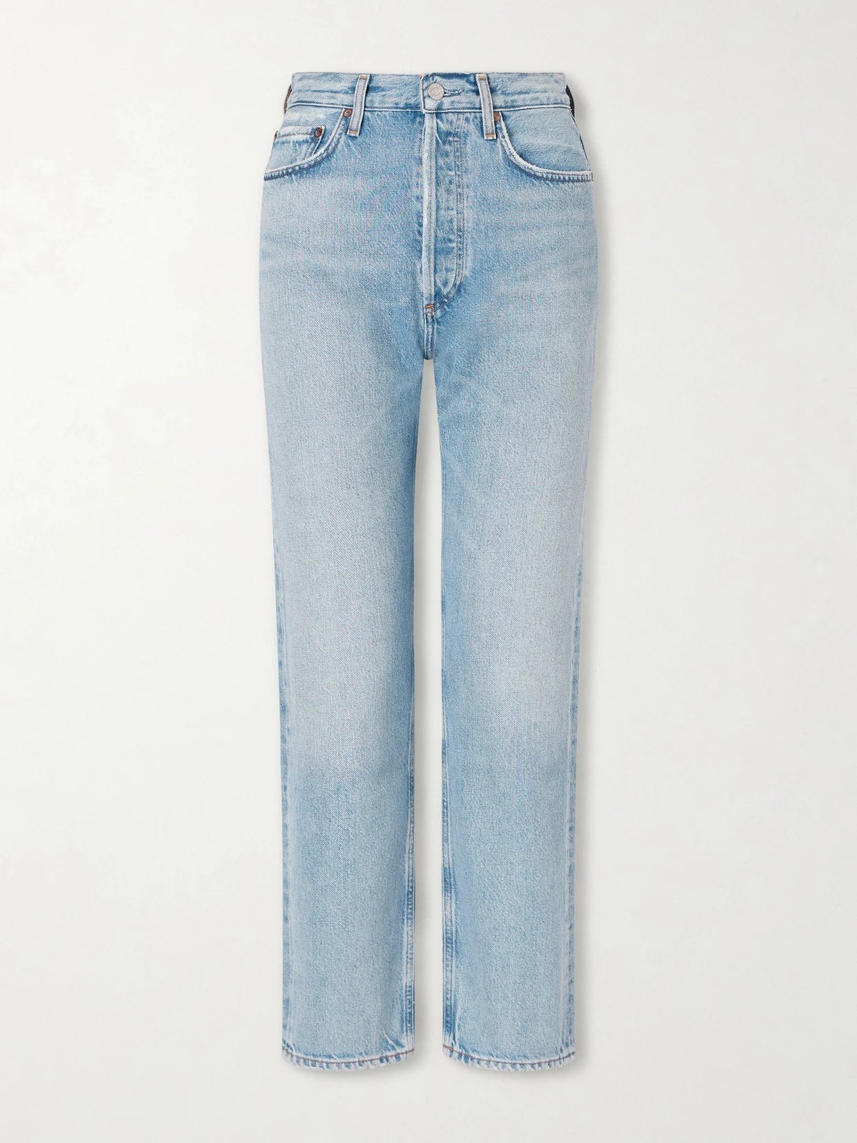 Image of Jeans. Product name - '90s Pinch Waist High-rise Straight-leg Jeans in Light denim colour by brand - AGOLDE