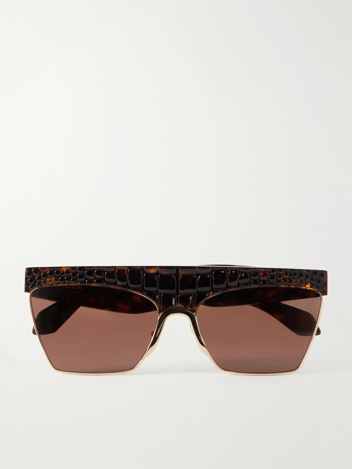 Alaïa D-frame Croc-effect Tortoiseshell Recycled-acetate And Gold-tone Metal Sunglasses