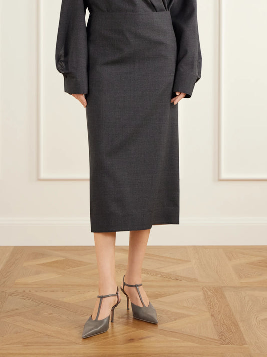 Calvin Klein Collection Eulalia Wool-woven Midi Skirt