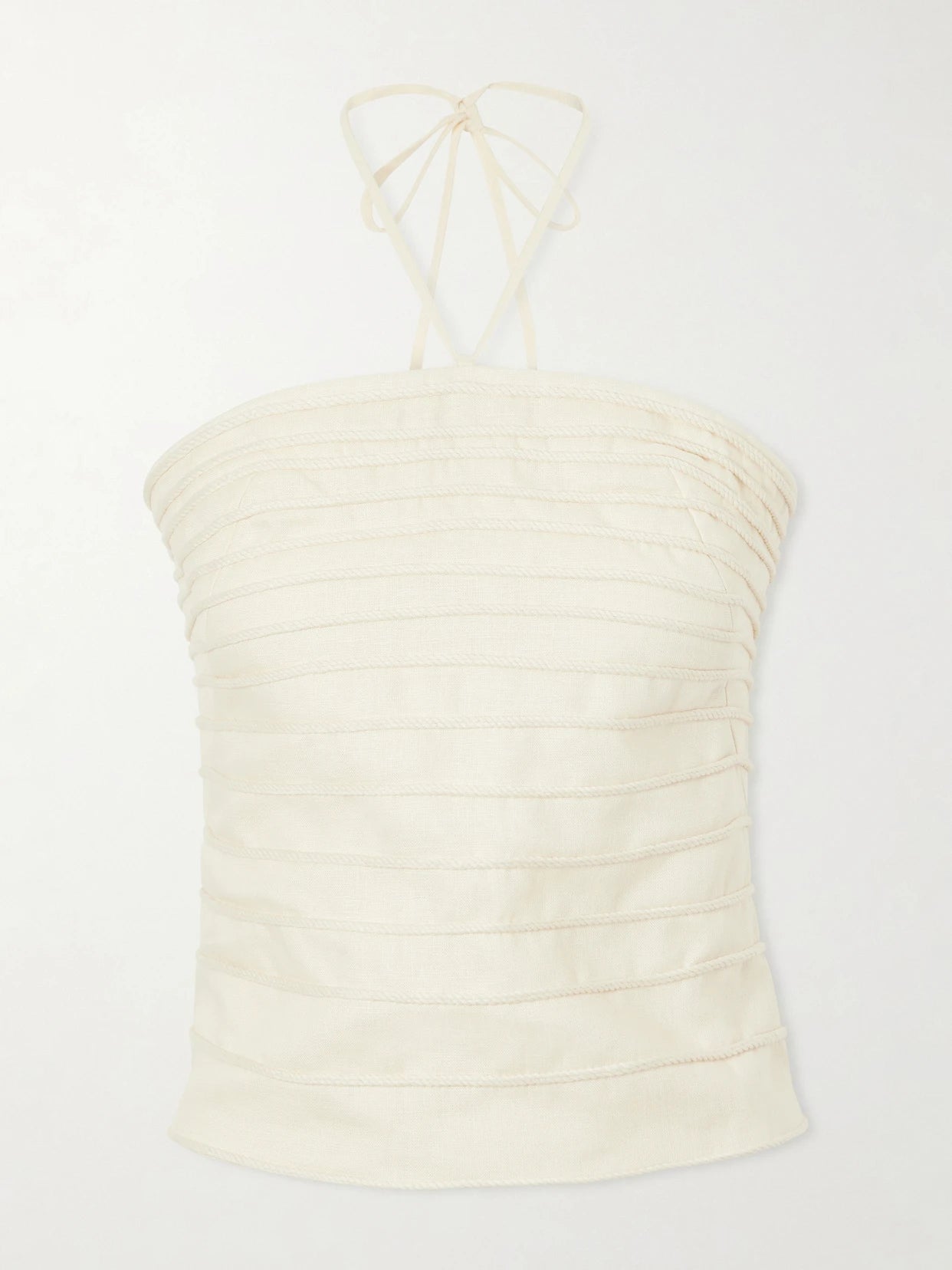En Tu Luz Embroidered Linen Bustier Top