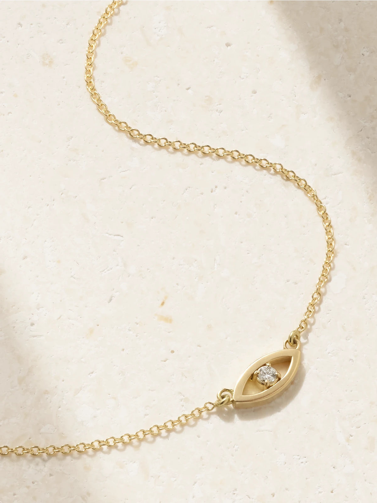 Evil Eye Mini 18-karat Gold Diamond Necklace