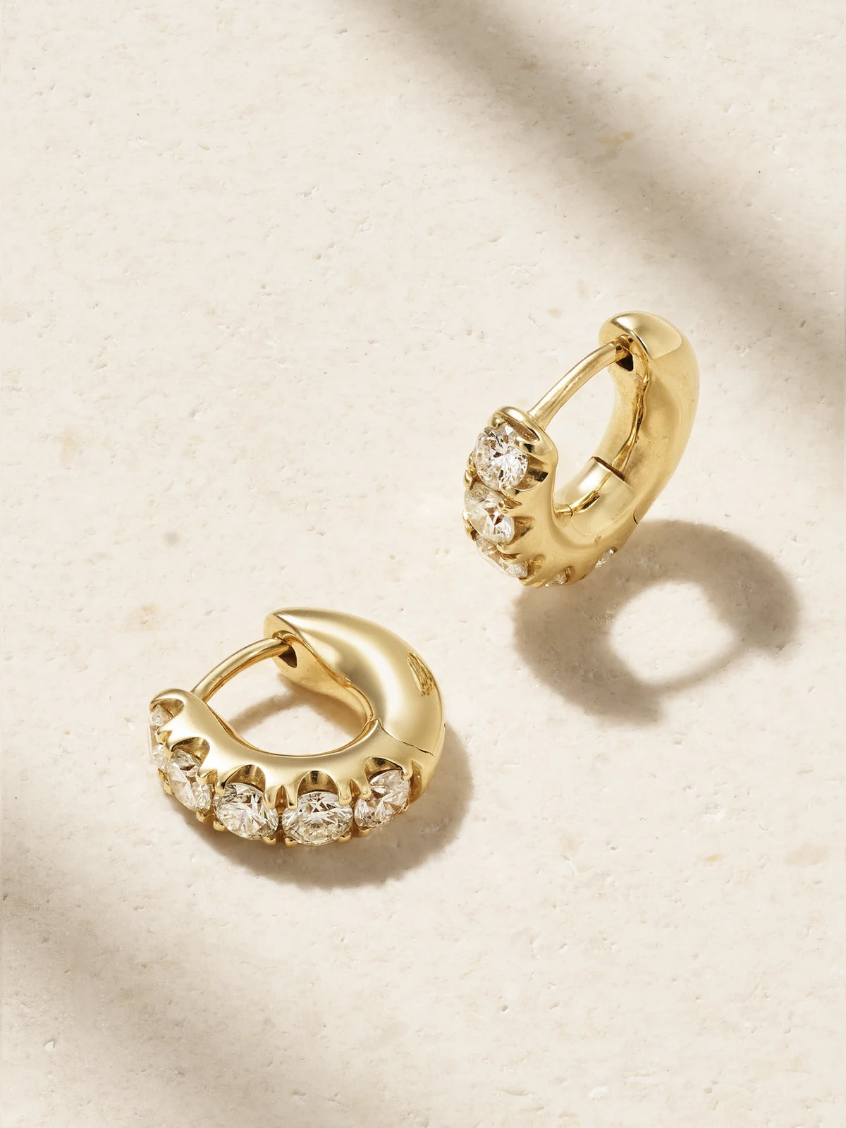 Super Duper 14-karat Gold Diamond Hoop Earrings