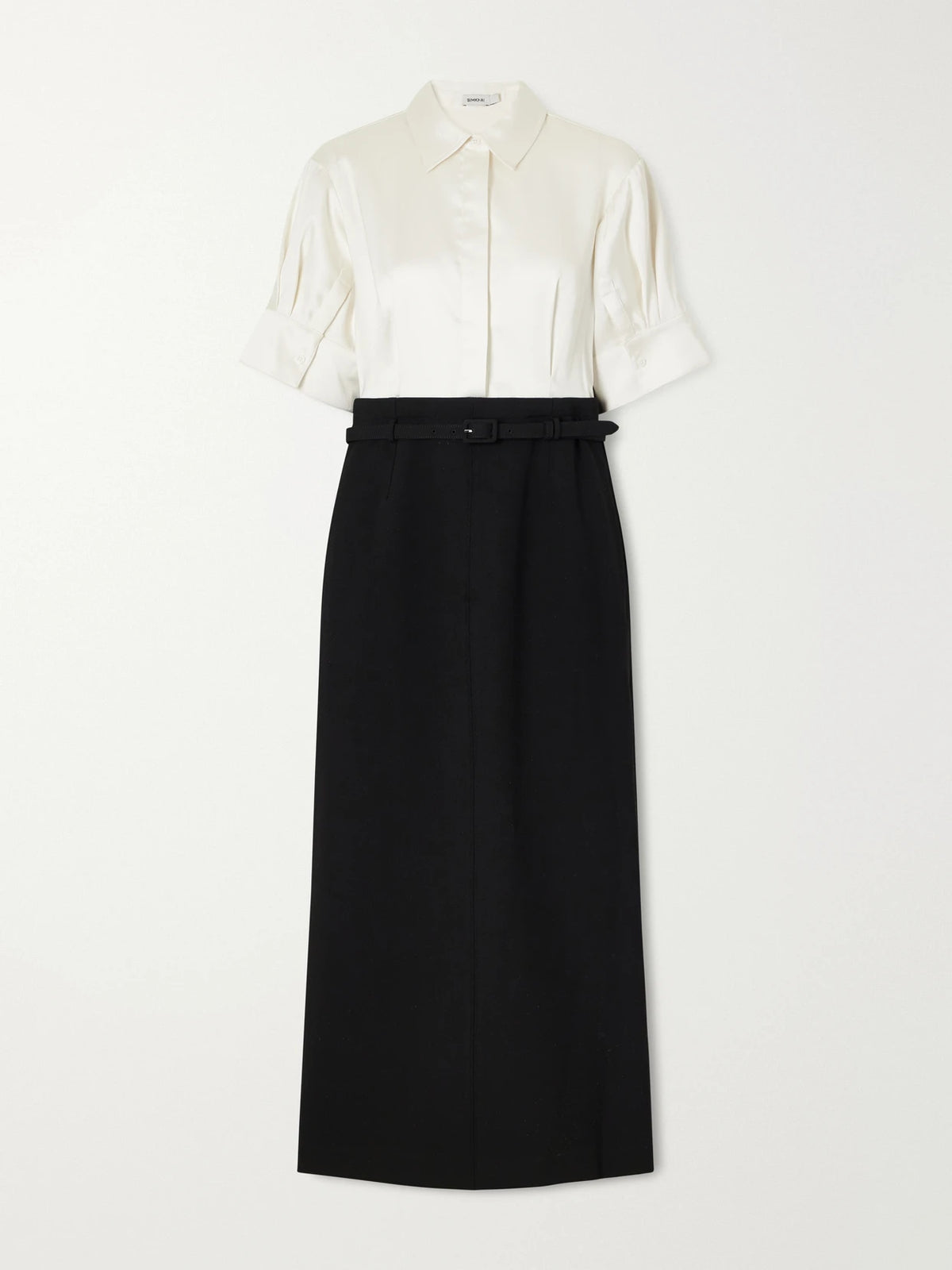 SIMKHAI Alvera Belted Twill Midi Dress