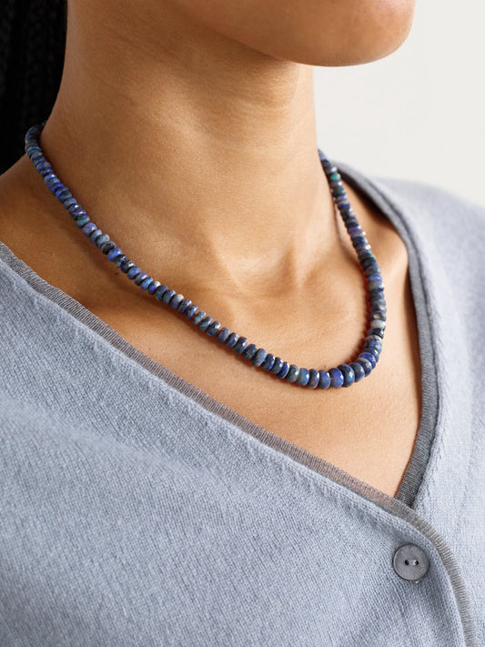 Image of Necklaces. Product name - 18-karat Gold Opal Necklace in Blue colour by brand - Irene Neuwirth