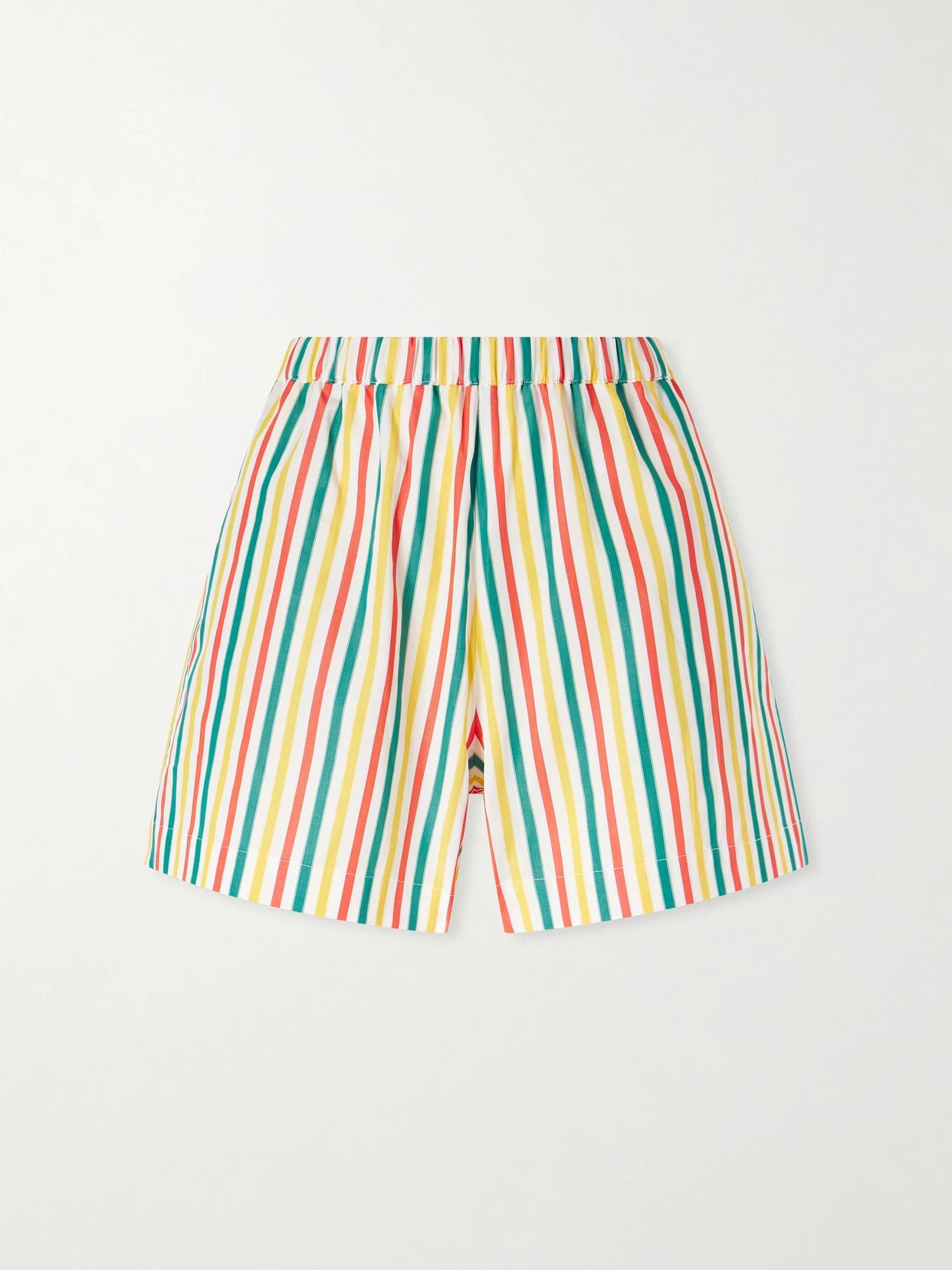 Striped Cotton-poplin Shorts