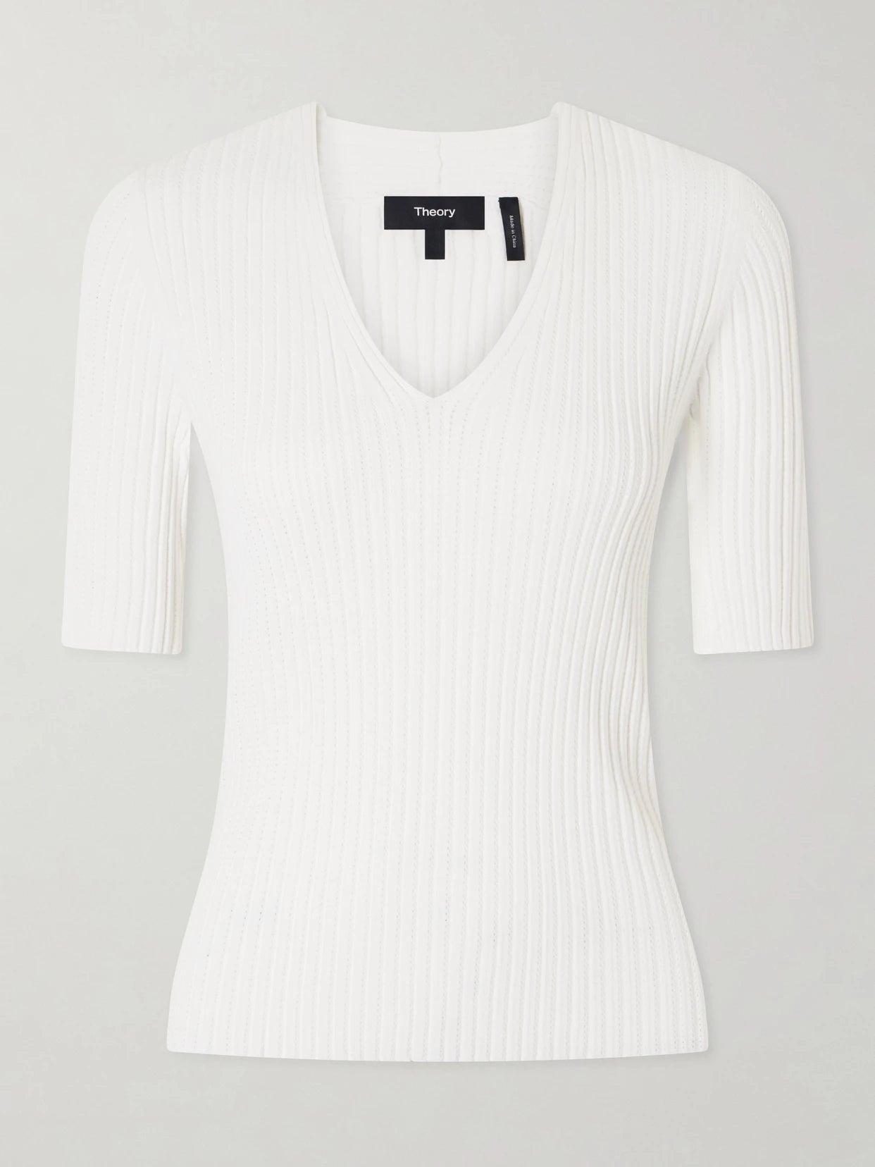 Pointelle-knit Crepe T-shirt
