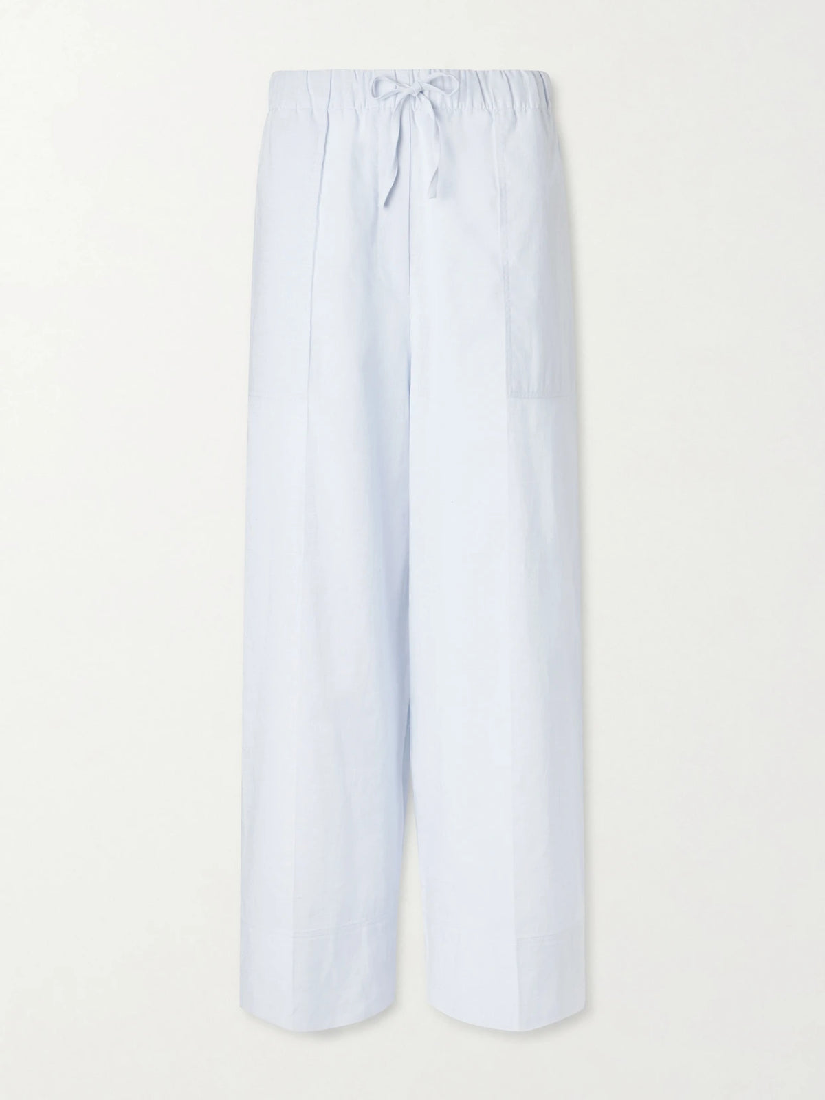 Cotton And Linen-blend Wide-leg Pants