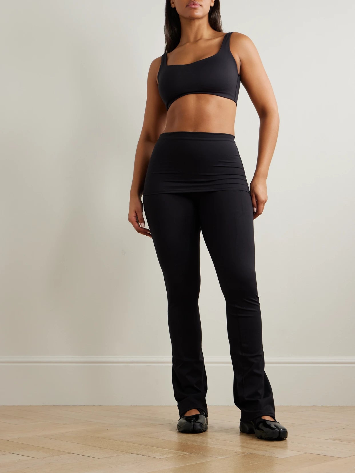 Image of Bras. Product name - + Nike Scoop Neck Bra - Obsidian in Black colour by brand - SKIMS