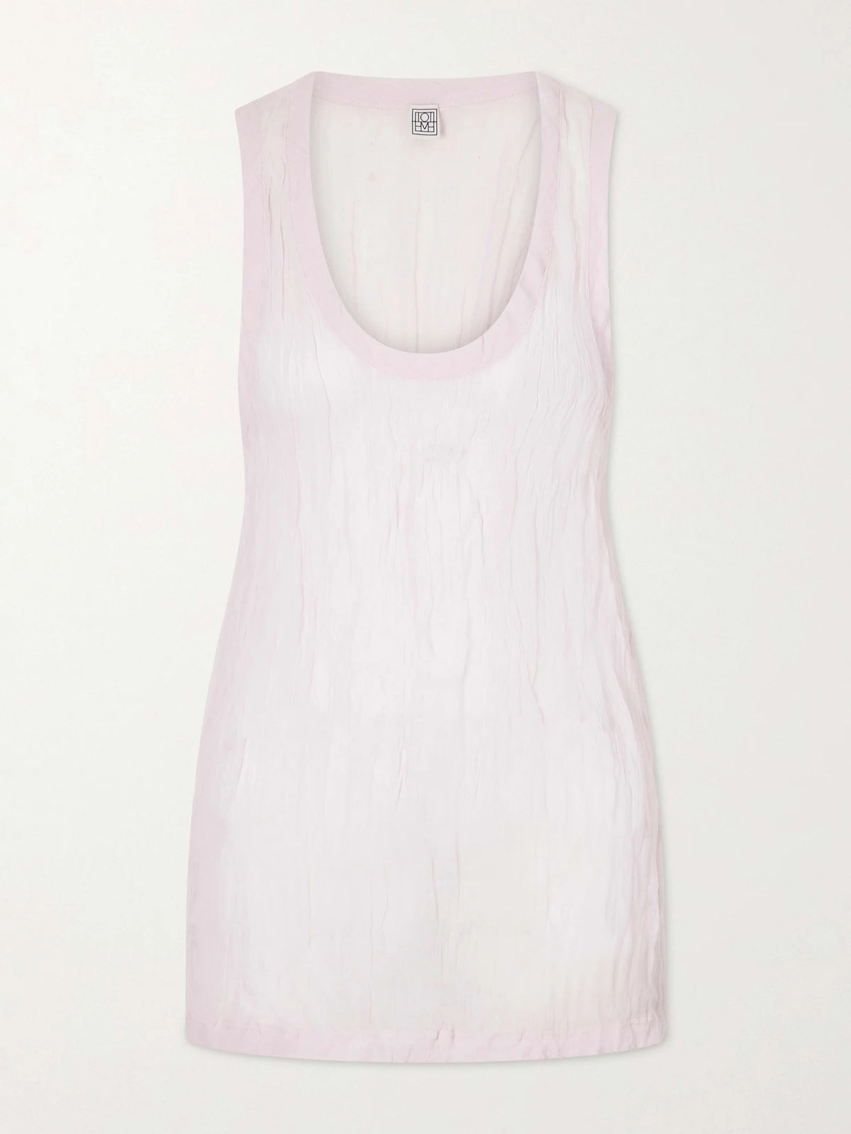 Crinkled Cotton-blend Gauze Tank