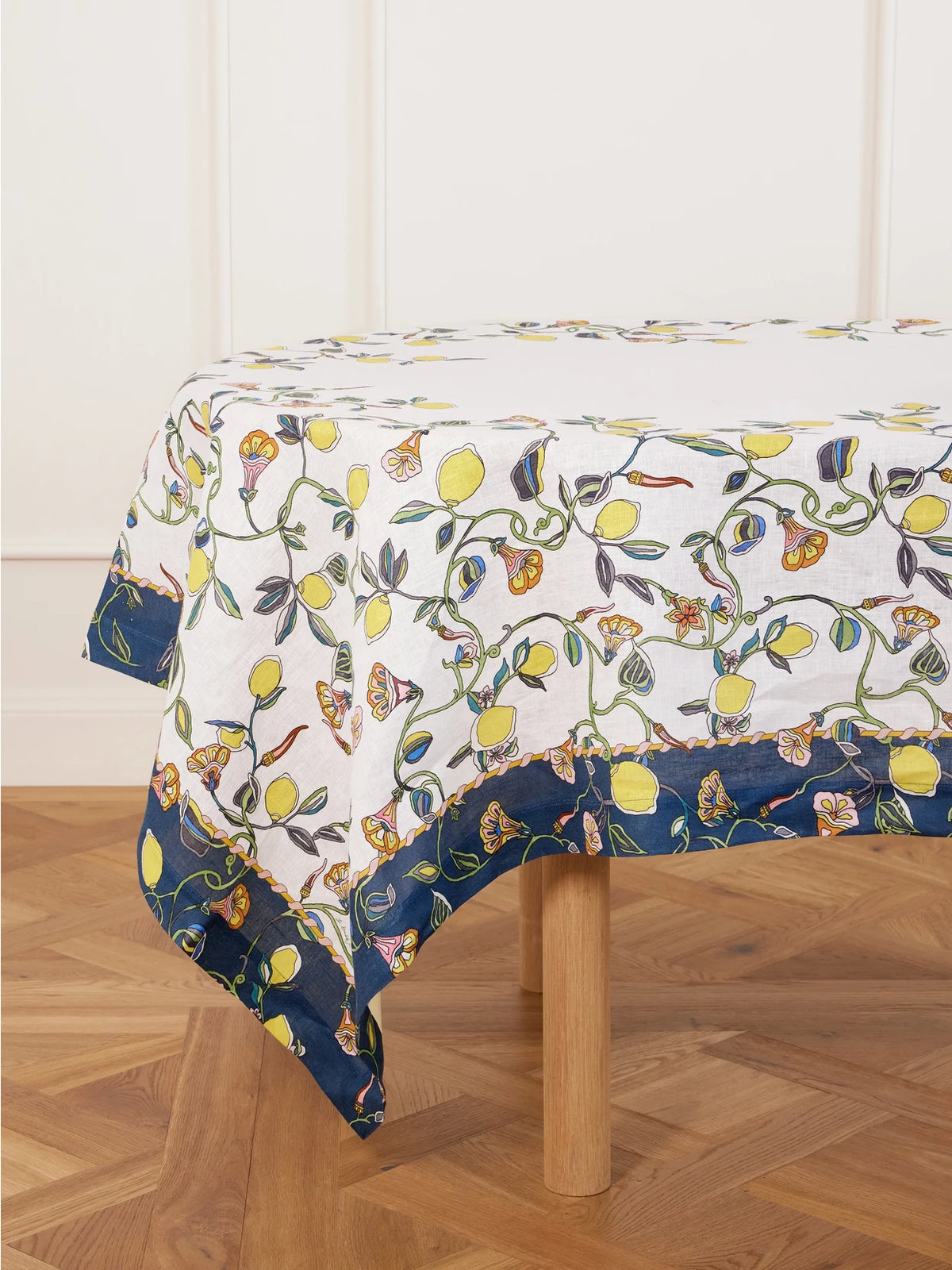 Large Printed Linen Tablecloth