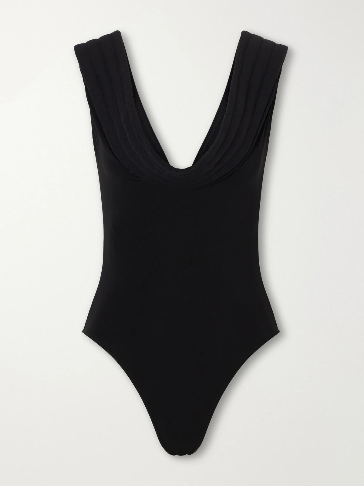 Jean Paul Gaultier Wool-trimmed Stretch-crepe Jersey Bodysuit
