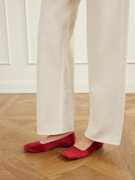Aeyde Satin Ballet Flats