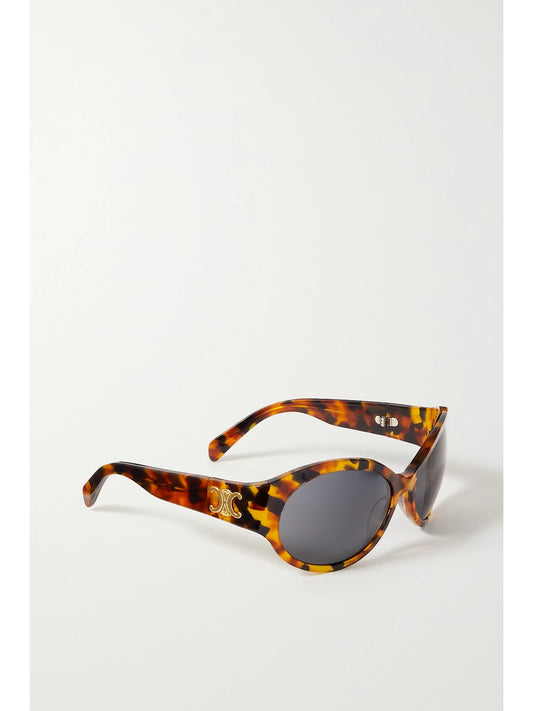 Triomphe Oversized Round-frame Acetate Sunglasses